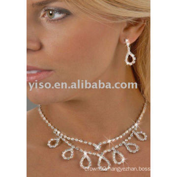 wedding looped rhinestone jewelry set